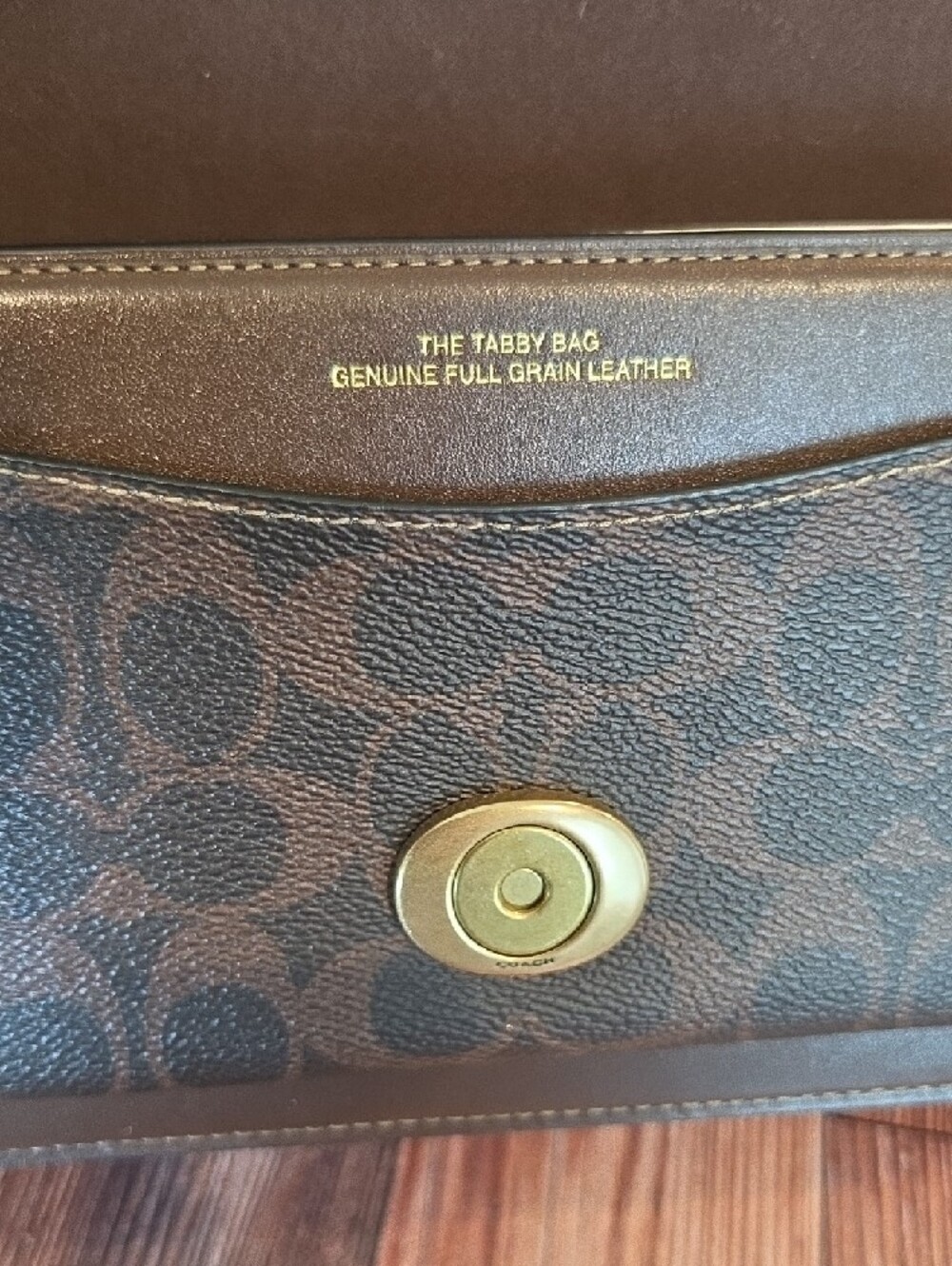 CoachTabby Maple Brown Signature Canvas & Leather Crossbody with Gold 'C' - Picture 10 of 11